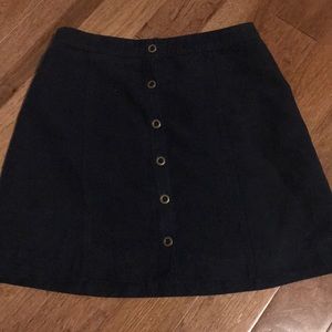 Navy blue suede skirt
